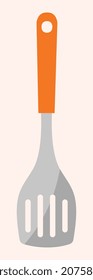 Pegatina roja. Fragando artículos. Huevos, carne, papas. Elementos gráficos para el sitio web de los utensilios de cocina. Herramientas cotidianas, rutina, desayuno, cena. Dibujo vectorial plano de dibujos animados