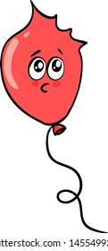 Red scared balloon, illustration, vector on white background.