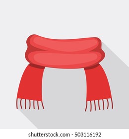 red scarf flat design vector illustration