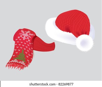 red scarf and hat