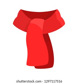 Red scarf icon. Vector illustration, flat style.