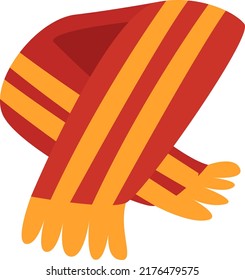 Red scarf, illustration, vector on a white background.