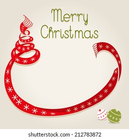 Red scarf looks like a Christmas tree. Christmas ball.