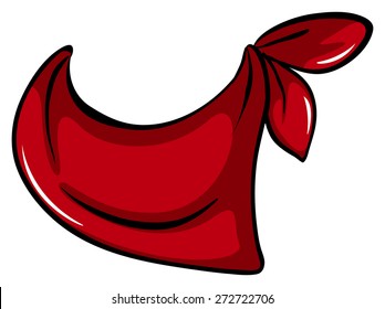 Red scarf on white background