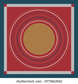 red scarf pattern with ornament design