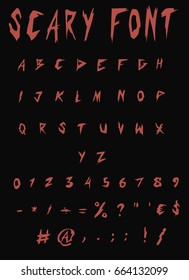 Red Scary Font - Vector