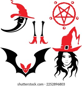 Red Scary Ghost Halloween Collection