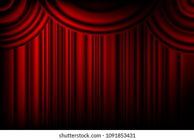 red scene curtain