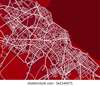 red scheme of the Buenos Aires, Argentina. City Plan of Buenos Aires. Vector illustration