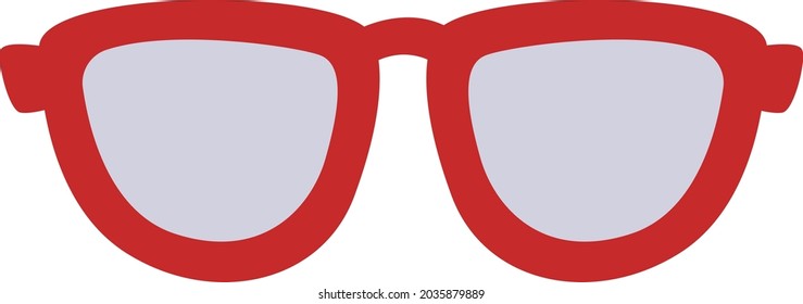Red school glasses, illustration, vector, on a white background.