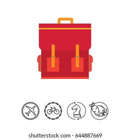 Red schoolbag icon