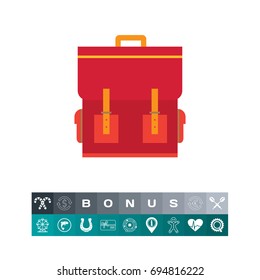 Red schoolbag icon