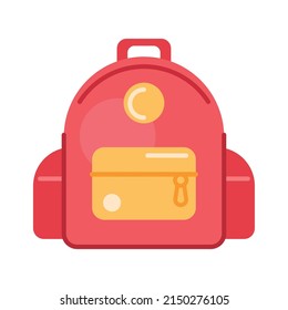 red schoolbag supply educative icon