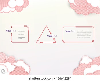 Red Sci Fi Style Layout Template vector Design Elements for Your Info