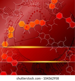 Red science background with transparencies (eps10); jpg version also available