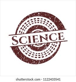Red Science distressed rubber stamp with grunge texture