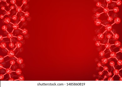 Red Scientific concept background with copy space, illustration vector.	