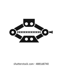 Red scissor car jack icon in simple style on a white background vector illustration