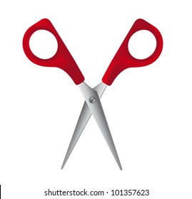 red scissor isolated over white  background. vector illustration