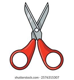 Red scissors icon vector illustration, scissors clip art, closed scissor clip art, isolated on white background
