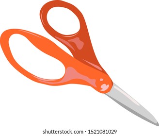 Tijeras rojas, ilustración, vector sobre fondo blanco.