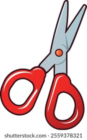 Red scissors on white background vector illustration