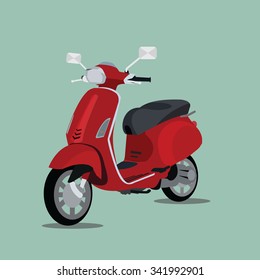 Red scooter 3d