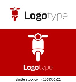 Red Scooter icon isolated on white background. Logo design template element. Vector Illustration