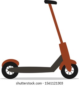 Red scooter, illustration, vector on white background.