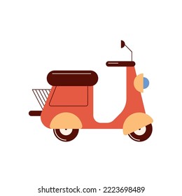 red scooter motorcycle transport icon