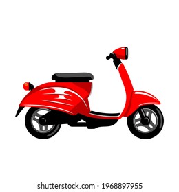 Motocicleta roja sobre fondo blanco en el vector EPS8