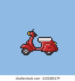 red scooter in pixel style