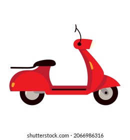 red scooter transport vector icon