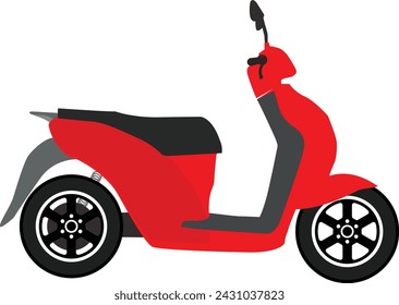 Red scooty vector icon, Scooter Illustration  icon