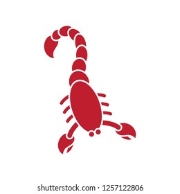 red scorpio icon. vector illustration