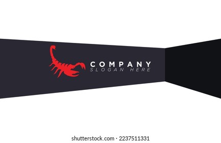 logotipo creativo de escorpión rojo para marca y empresa