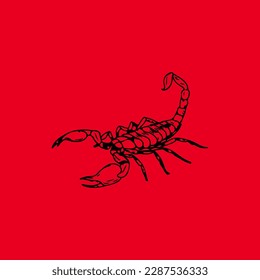 red scorpion illustrator vector concept	
