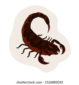Red scorpion. Vector illustration. White background. Scorpio zodiac sign.
