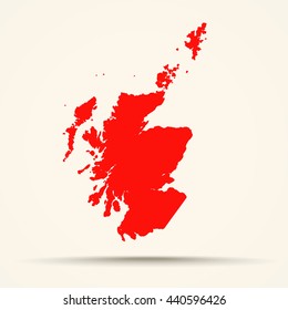 Red Scotland Map Illustration
