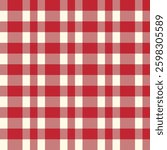 Red Scotland textile seamless pattern. Fabric texture check tartan plaid. Abstract geometric background for cloth, card, fabric. Monochrome graphic repeating design. Modern squared ornament.
