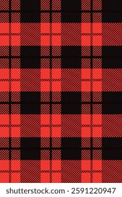 Red Scotland textile seamless pattern. Fabric texture check tartan plaid. Abstract geometric background for cloth, fabric. Monochrome graphic repeating design. Modern squared ornament.