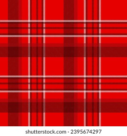 Patrón sin fisuras de Red Scottish Plaid. y Comprobar diseño suave para impresiones. Banda escocesa repetida. Tela de Madras. Tejidos de lana suave