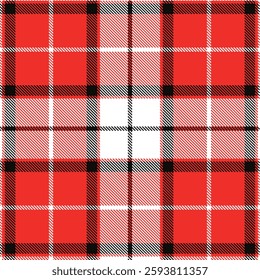 Red Scottish Tartan Plaid Pattern, Vector illustration
