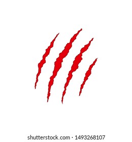 Red scratch claws. Vector illustration.  Isolated.