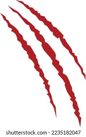 Red scratches. Claw marks. Monster paw cut