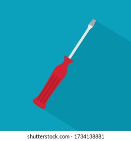 icono del destornillador rojo - ilustración vectorial