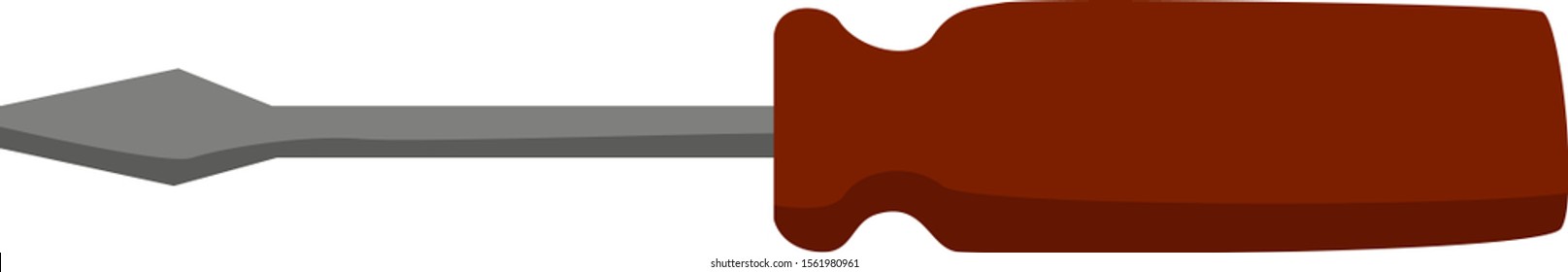 Red screwdriver, illustration, vector on white background.
