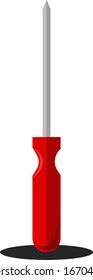 Guión rojo, ilustración, vector sobre fondo blanco.