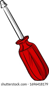 Guión rojo, ilustración, vector sobre fondo blanco