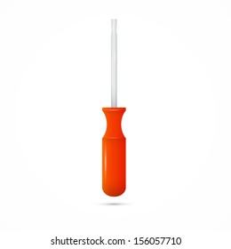 Red Screwdriver Isolated on White Background